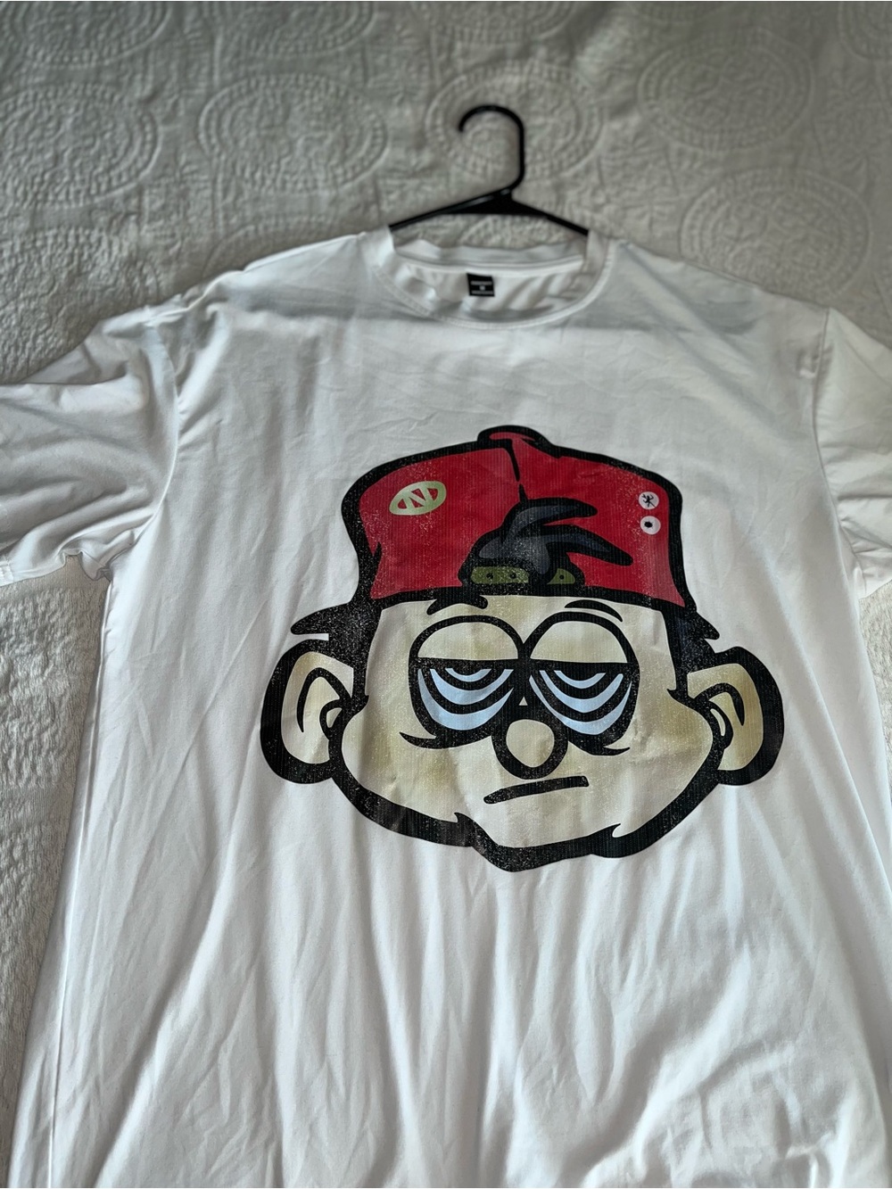NFINITY White Crewneck Tee with Black Neck Label
